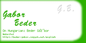 gabor beder business card